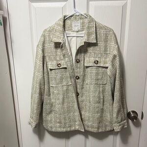 Le Lis Green and White Plaid Jacket